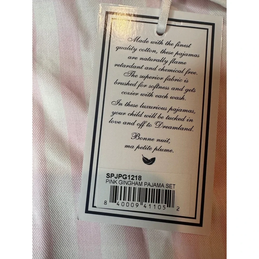 Petite Plume Girls Pink Gingham Pajama Set 12/18M Cotton Blend SPJPG1218